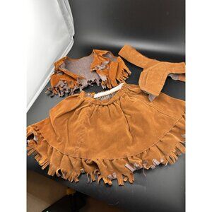 Vtg‎ Cabbage Patch Kids Doll Clothes Western Girl Suede Skirt Holster Vest 1980s